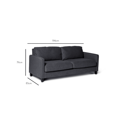 Ava 3 Seater Sofa Charcoal Sofa - Laura James