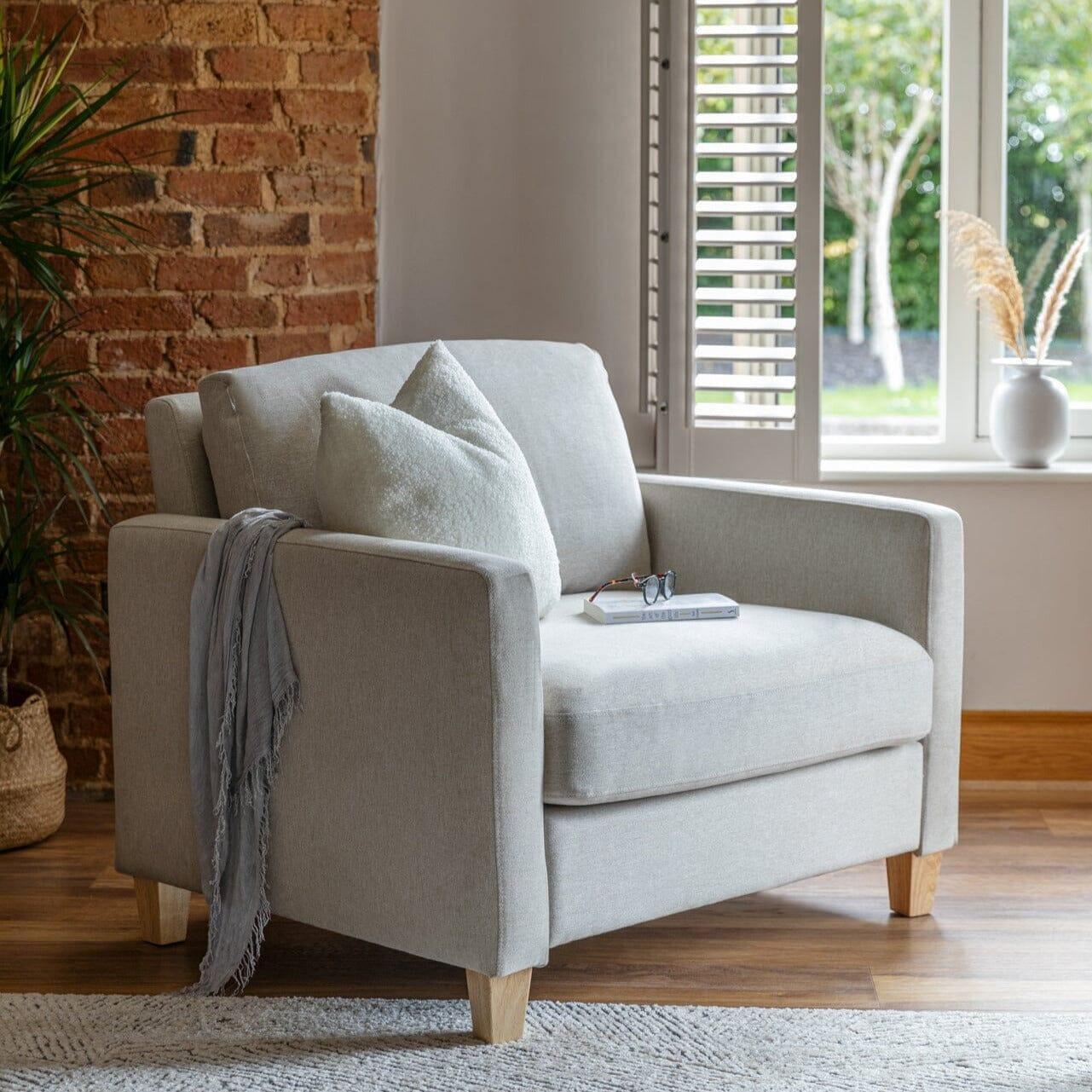 Ava Beige Armchair - Laura James