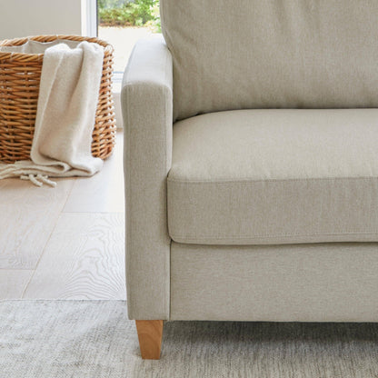 Ava Corner Sofa - Left Hand - Sand with Pale Oak Legs - Laura James