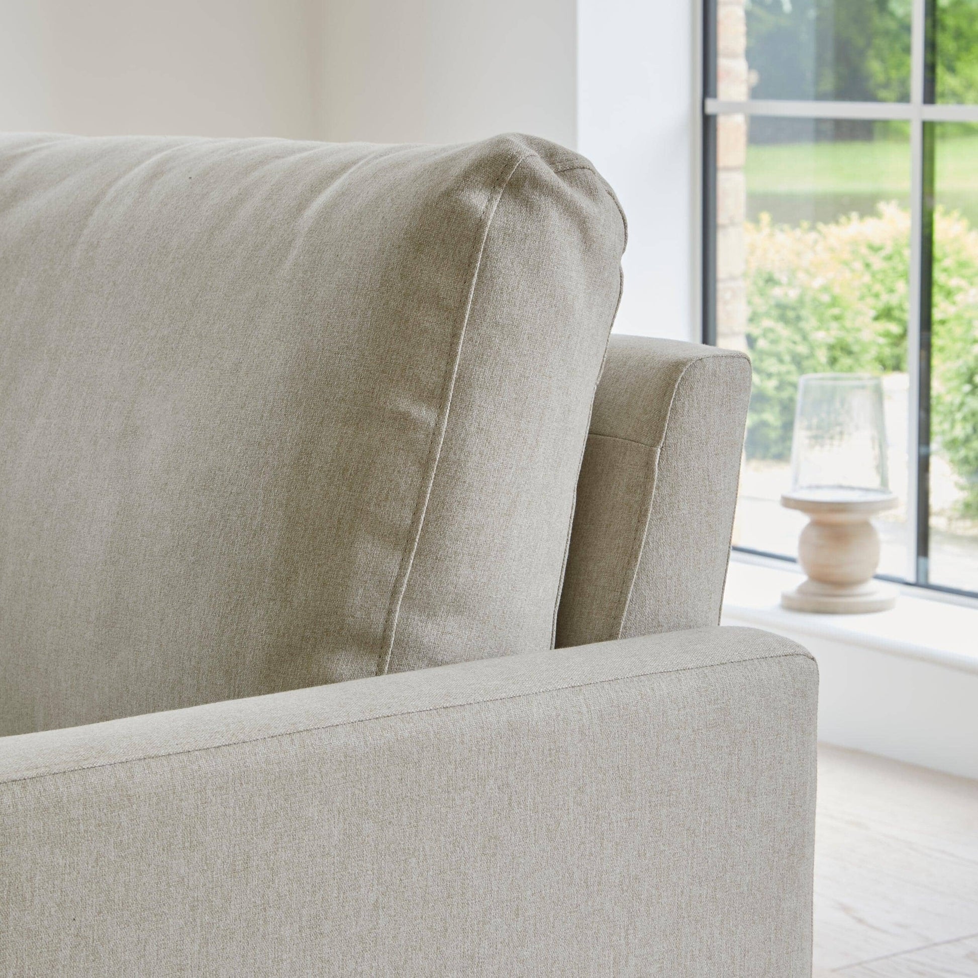 Ava Corner Sofa - Left Hand - Sand with Pale Oak Legs - Laura James