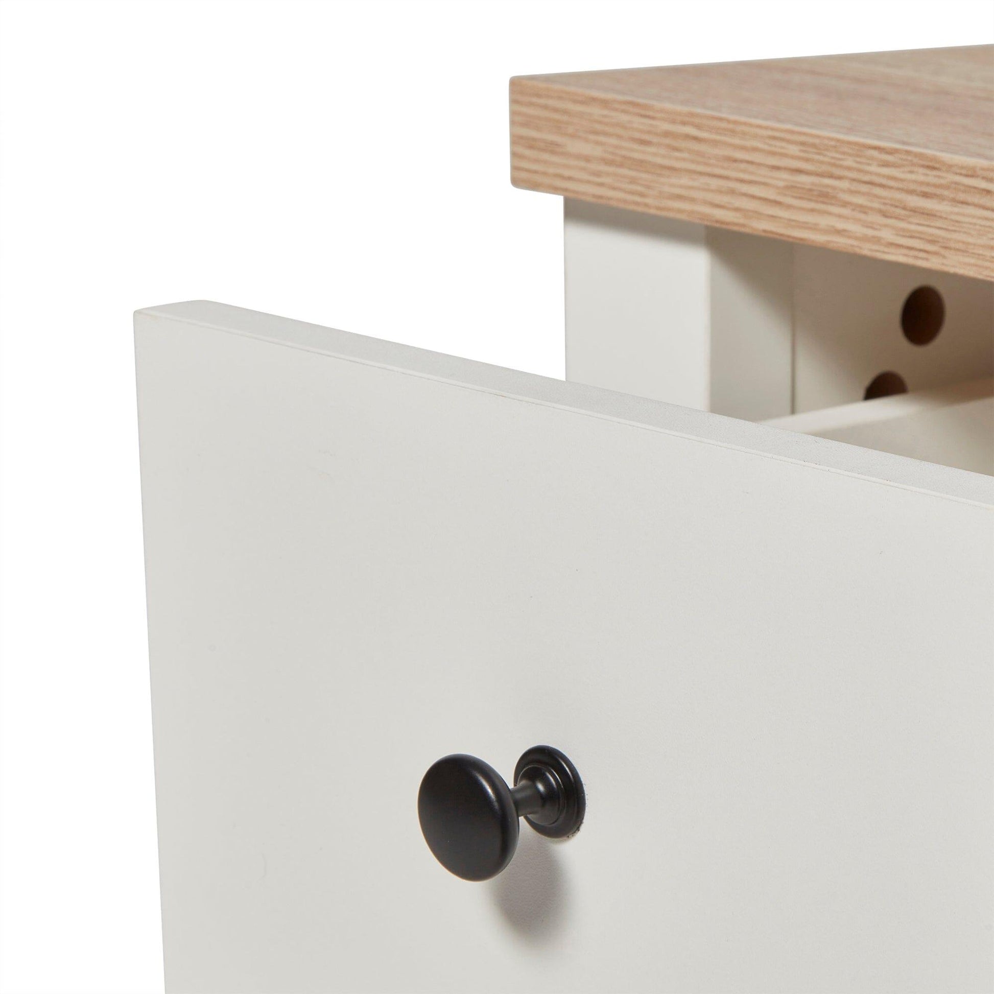 Bampton Alabaster White Bedside Table - 1 Drawer - Laura James