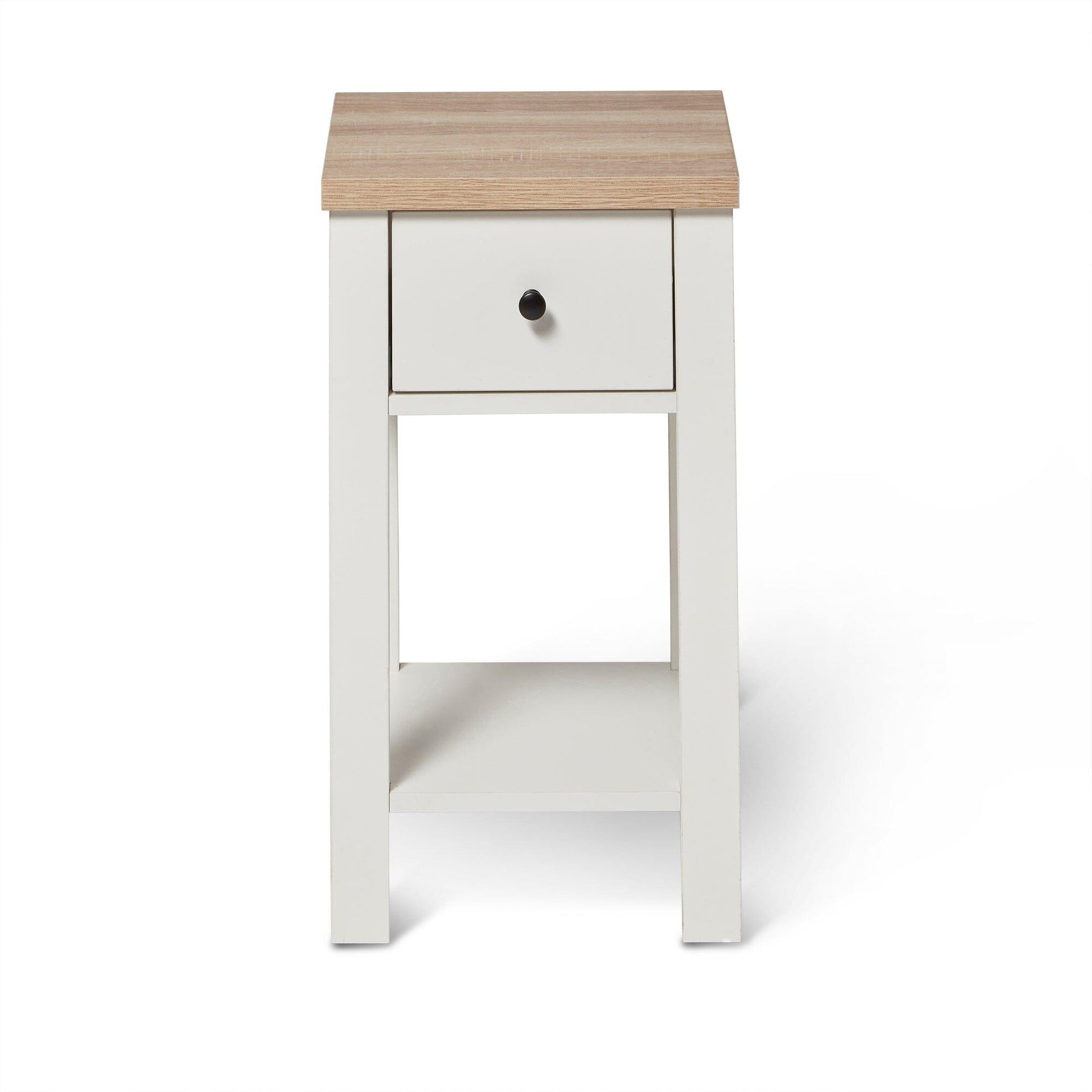 Bampton Alabaster White Bedside Table - 1 Drawer - Laura James