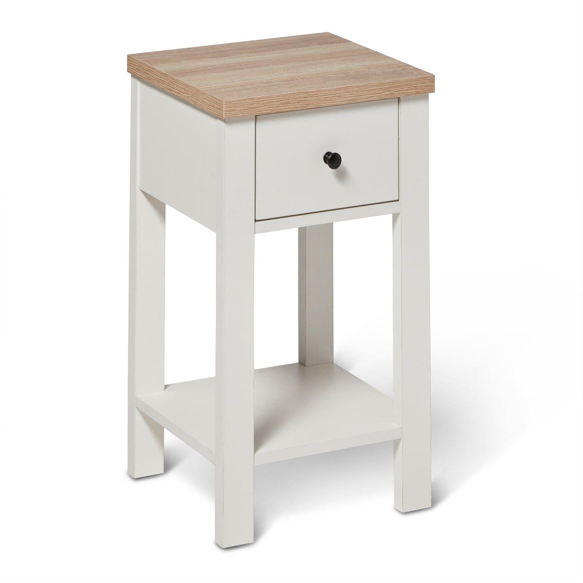 Bampton Alabaster White Bedside Table - 1 Drawer - Laura James