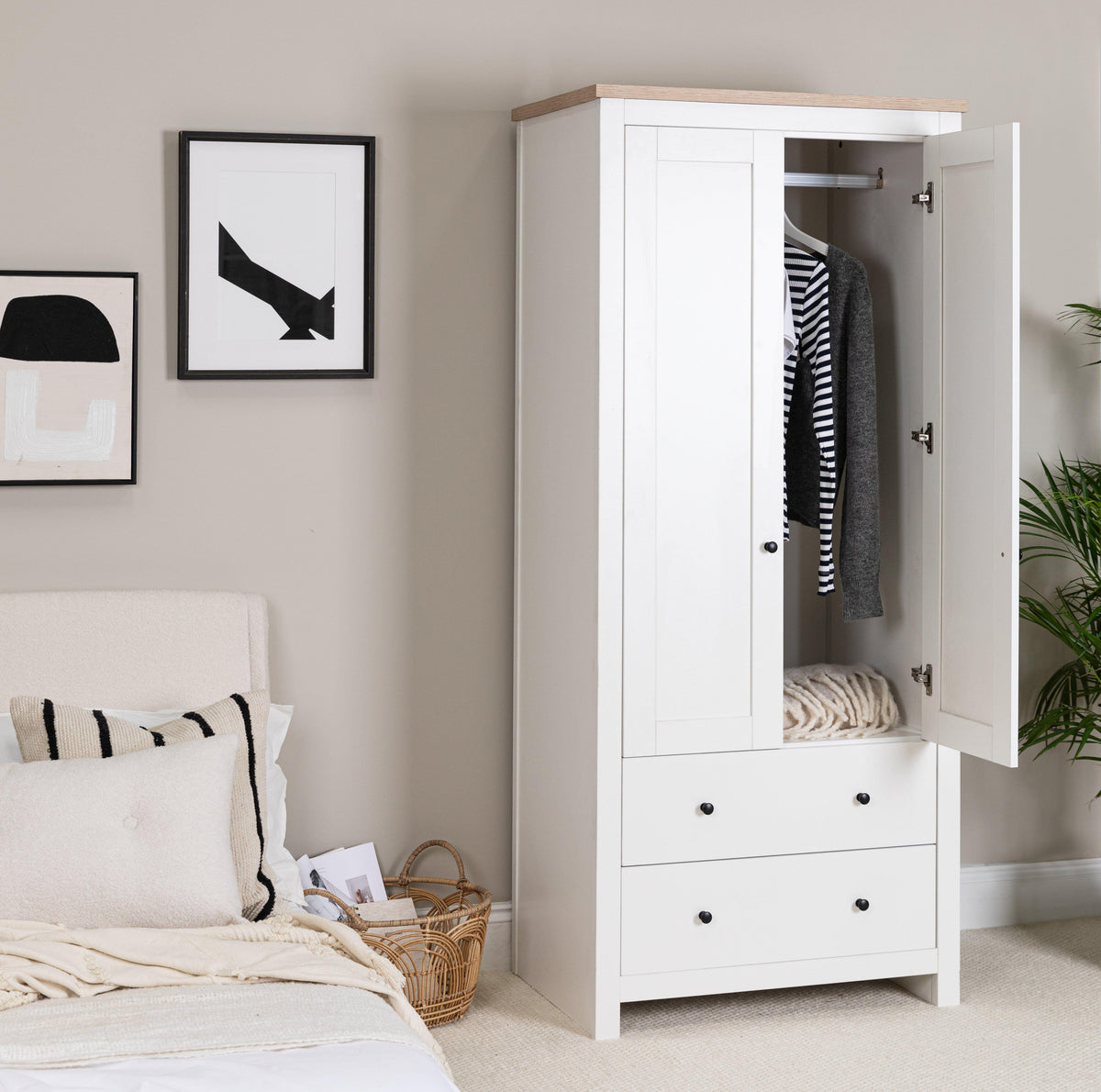 Bampton Double Wardrobe - White