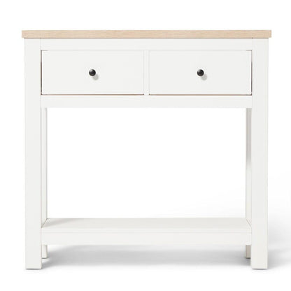 Bampton 2 Drawer Console Table - Alabaster White - Laura James