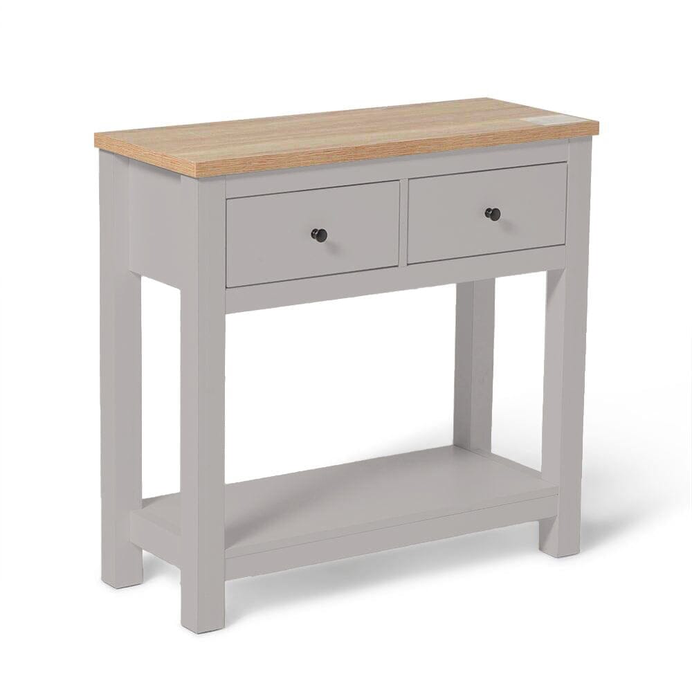 Bampton Stone Grey 2 Drawer Console Table - Laura James 