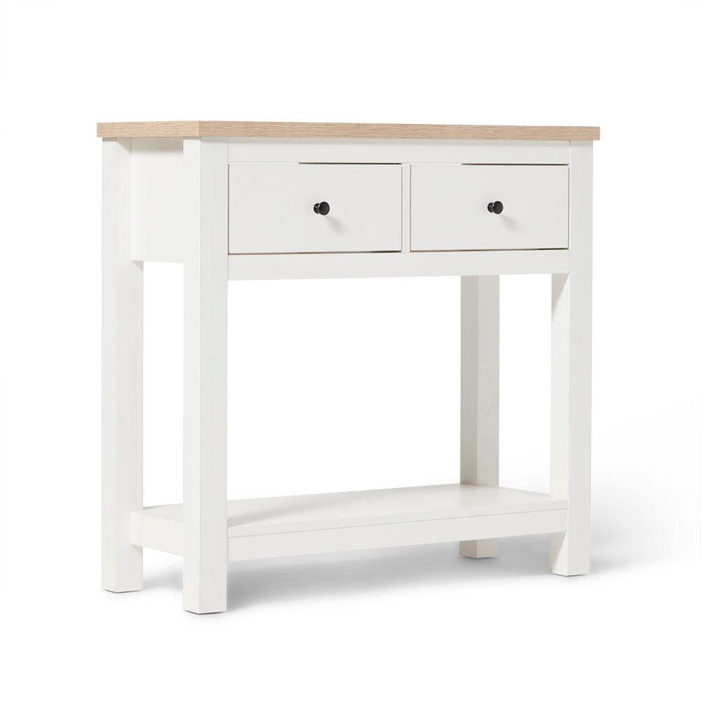 Bampton 2 Drawer Console Table - Alabaster White - Laura James