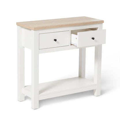 Bampton 2 Drawer Console Table - Alabaster White - Laura James