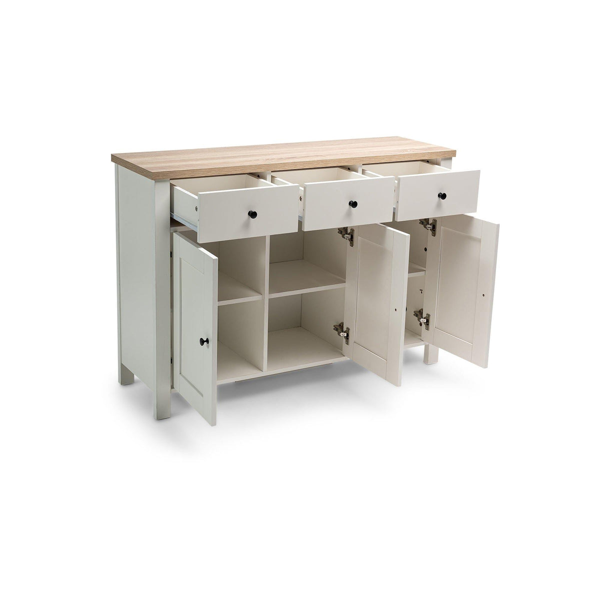 Bampton 3 Door Sideboard - Alabaster White - Laura James