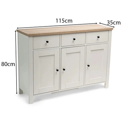 Bampton 3 Door Sideboard - Alabaster White - New
