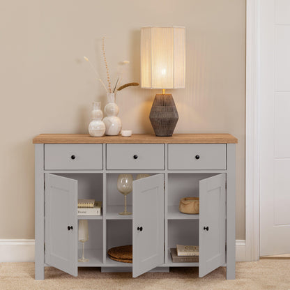 Bampton 3 Door Sideboard - Grey