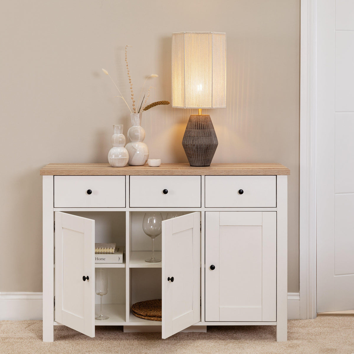Bampton 3 Door Sideboard - White