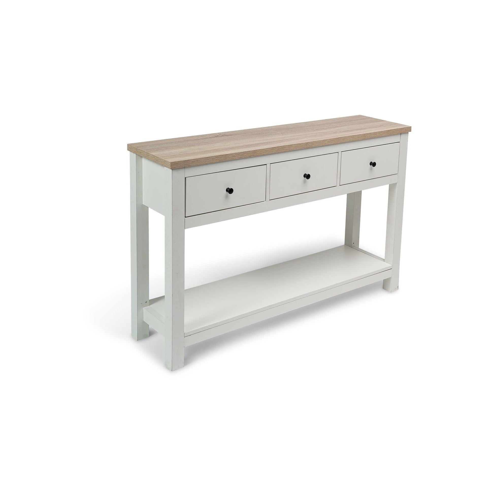 Bampton 3 Drawer Console Table - Alabaster White - Laura James