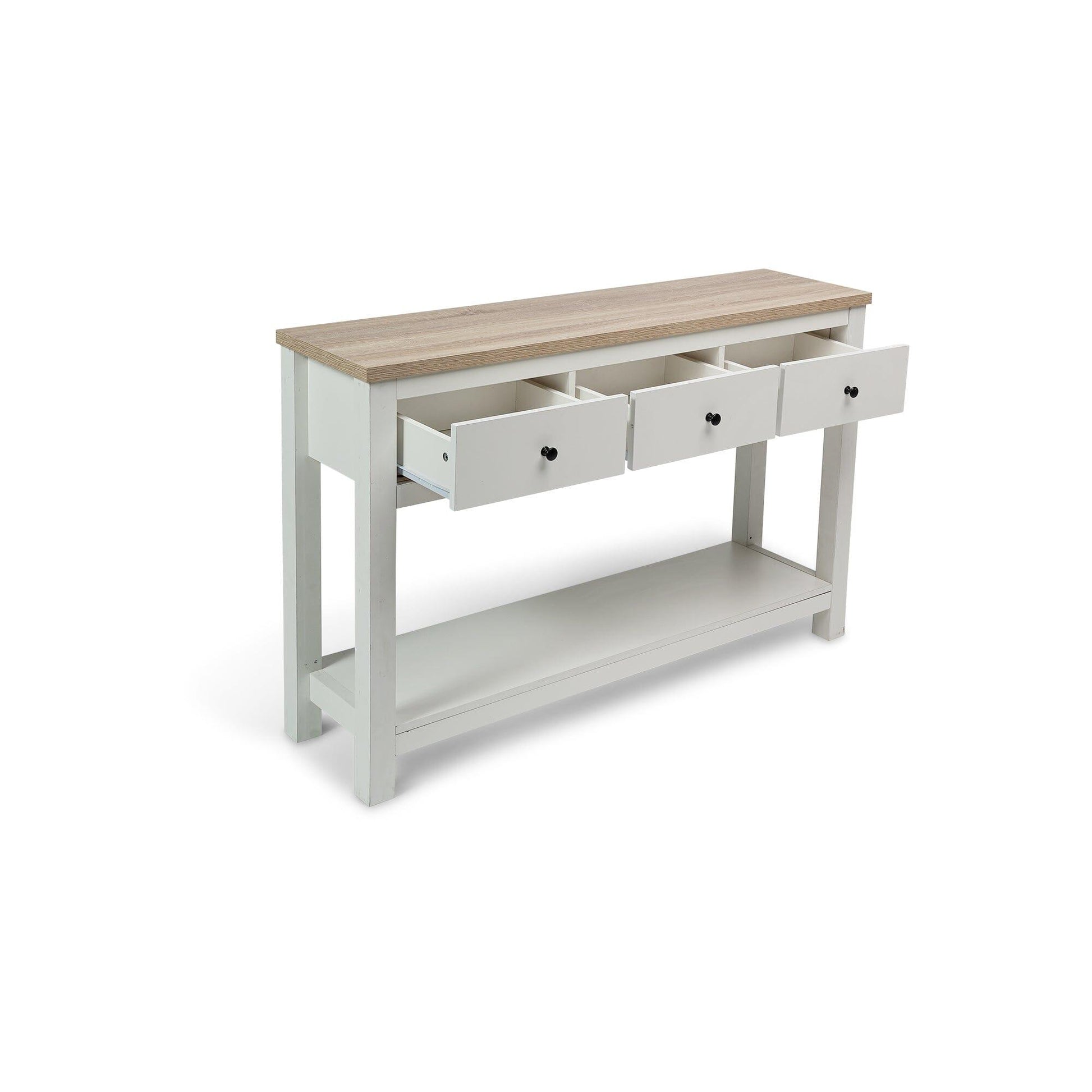 Bampton 3 Drawer Console Table - Alabaster White - Laura James