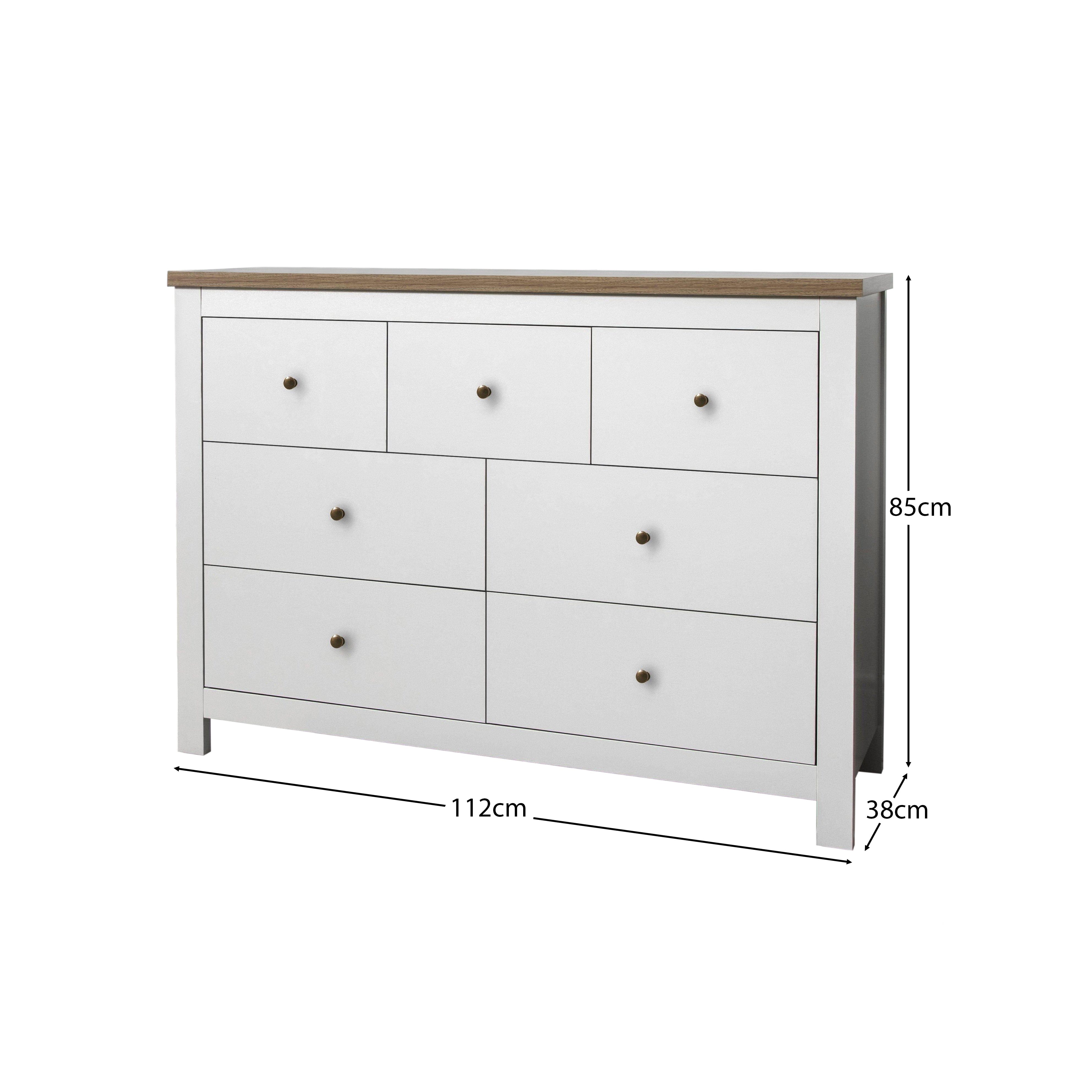 Bampton 7 Drawer Chest of Drawers - Alabaster White – Laura James