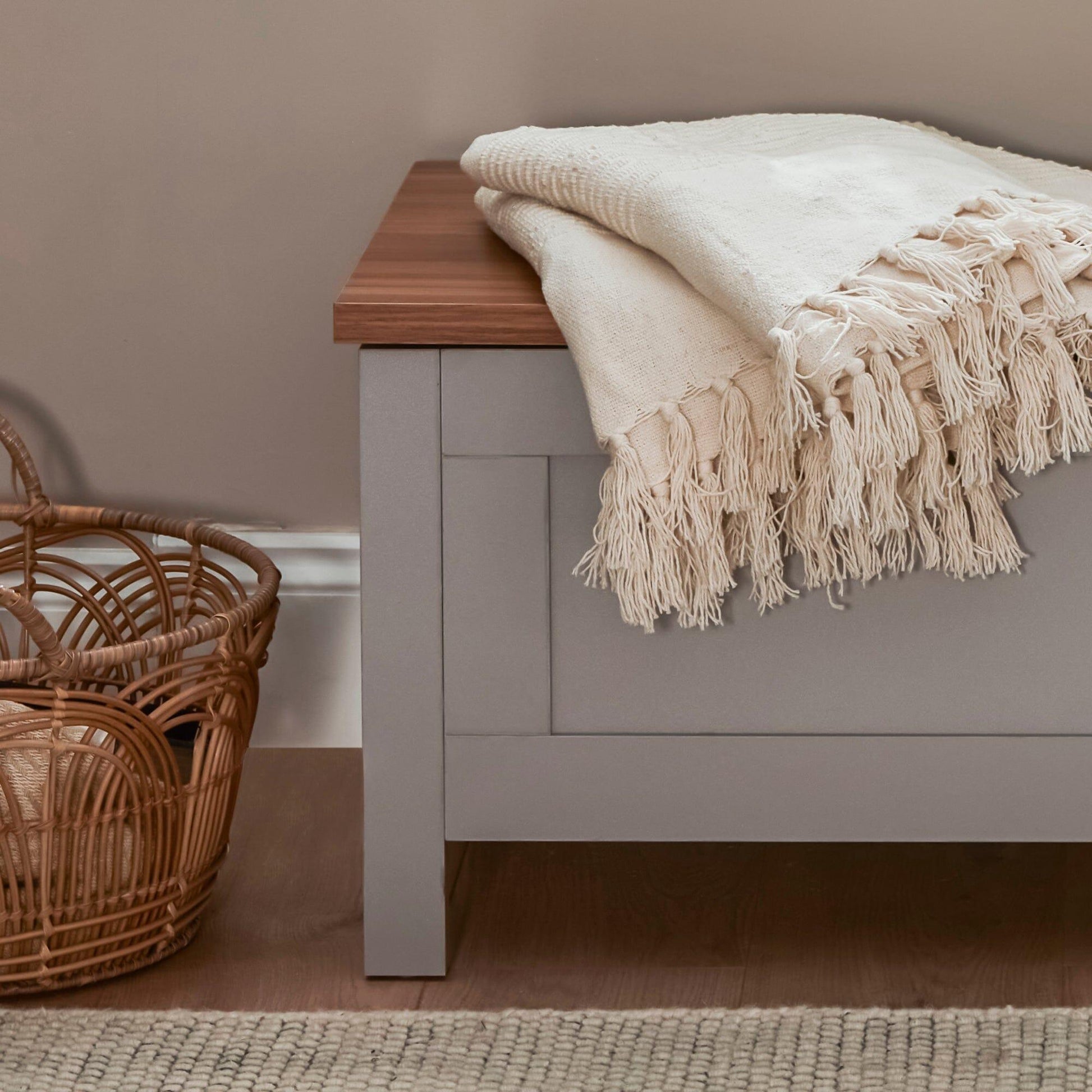 Bampton Grey Blanket Box Laura James