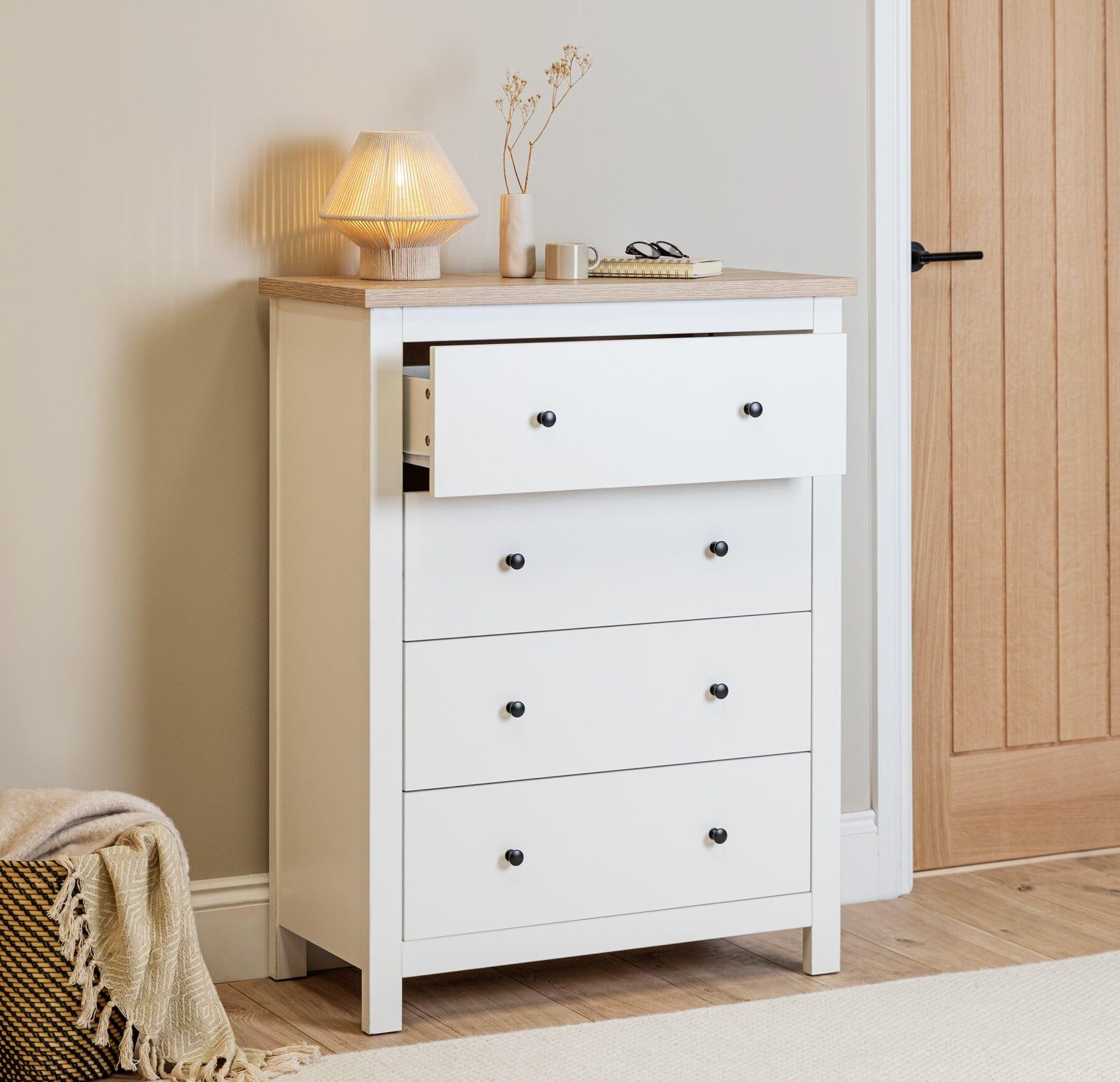 Bampton Alabaster White Chest of 4 Drawers - Laura James – Laura