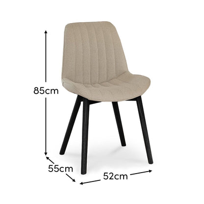  Bella Boucle Dining Chairs - Set Of 2 -  Black Legs - Laura James 