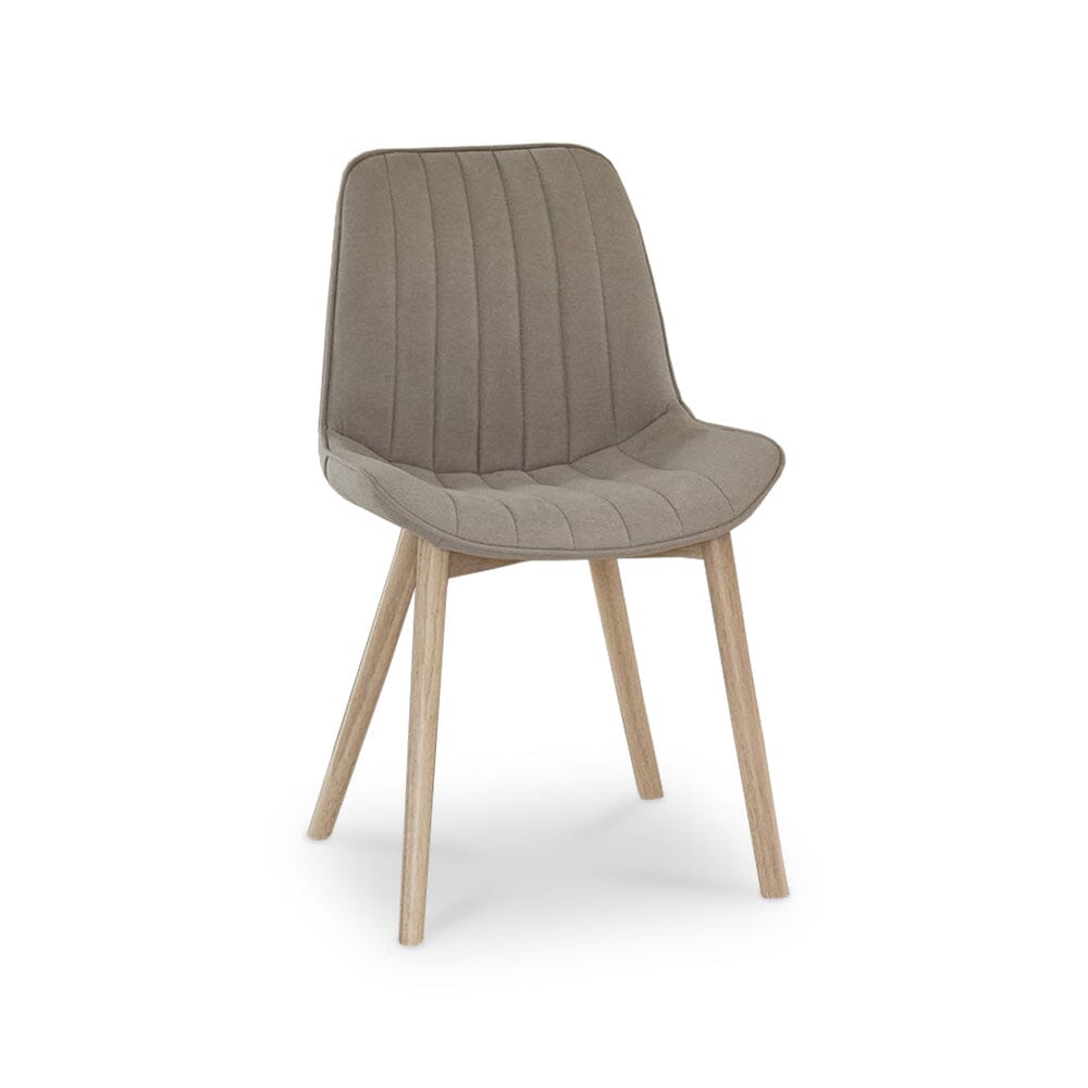 Imogen 120cm Chalked Mango Wood Round Dining Table Set  - 4 Seater - Bella Soft Beige Dining Chairs - Chalked Mango Wood Legs