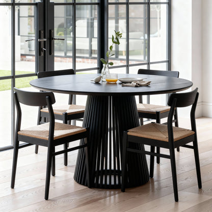Willow Black Dining Table Set - 4 Seater - Faye Black Dining Chairs - Laura James 