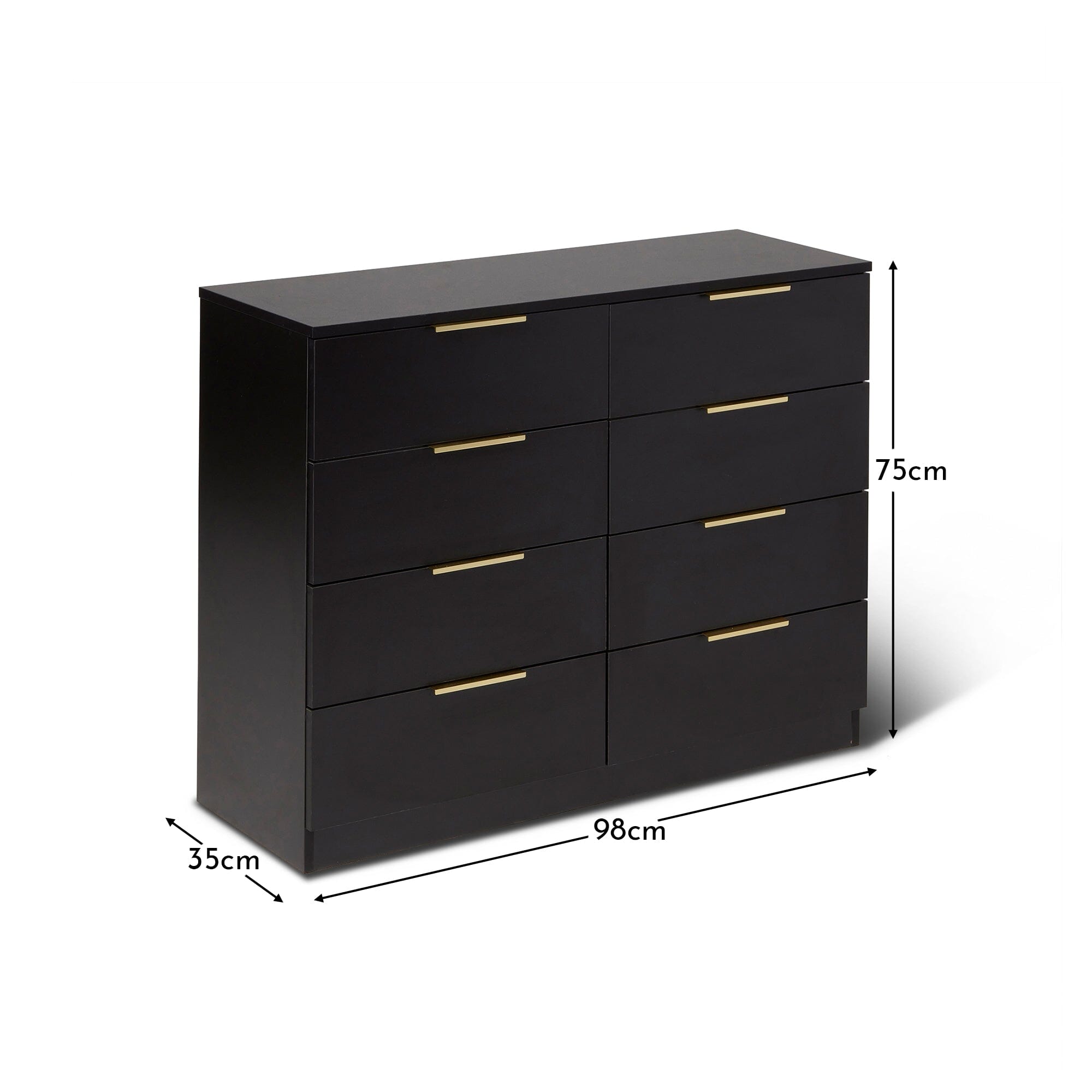 Essie 8 Drawer Chest of Drawers - Black – Laura James Ireland
