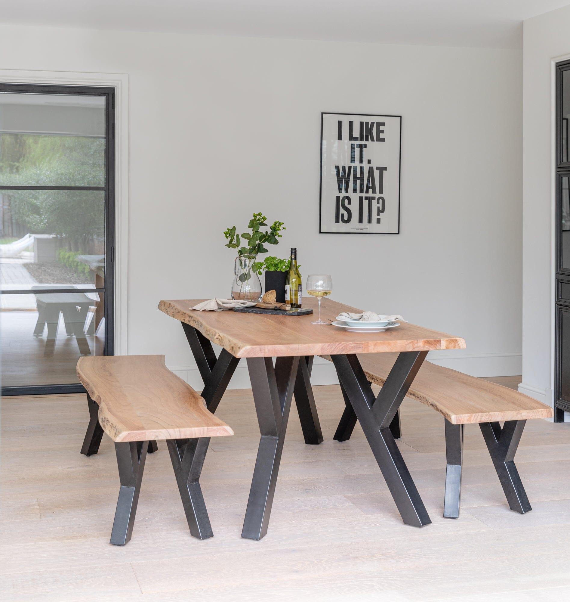 Bosco Acacia Wood Dining Table Set - 6 Seater - Bosco Dining