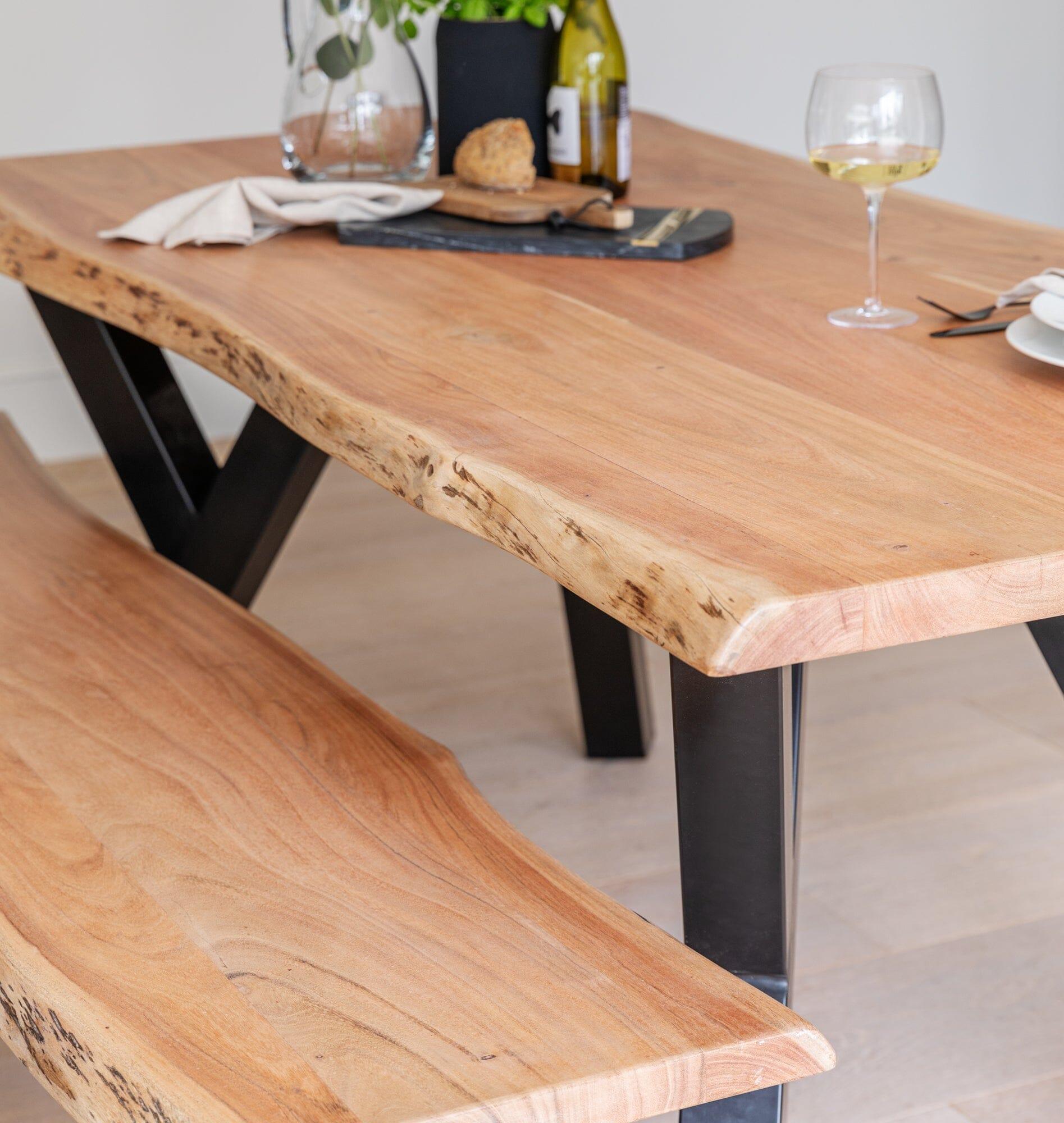 Bosco Acacia Wood Dining Table Set - 6 Seater - Bosco Dining