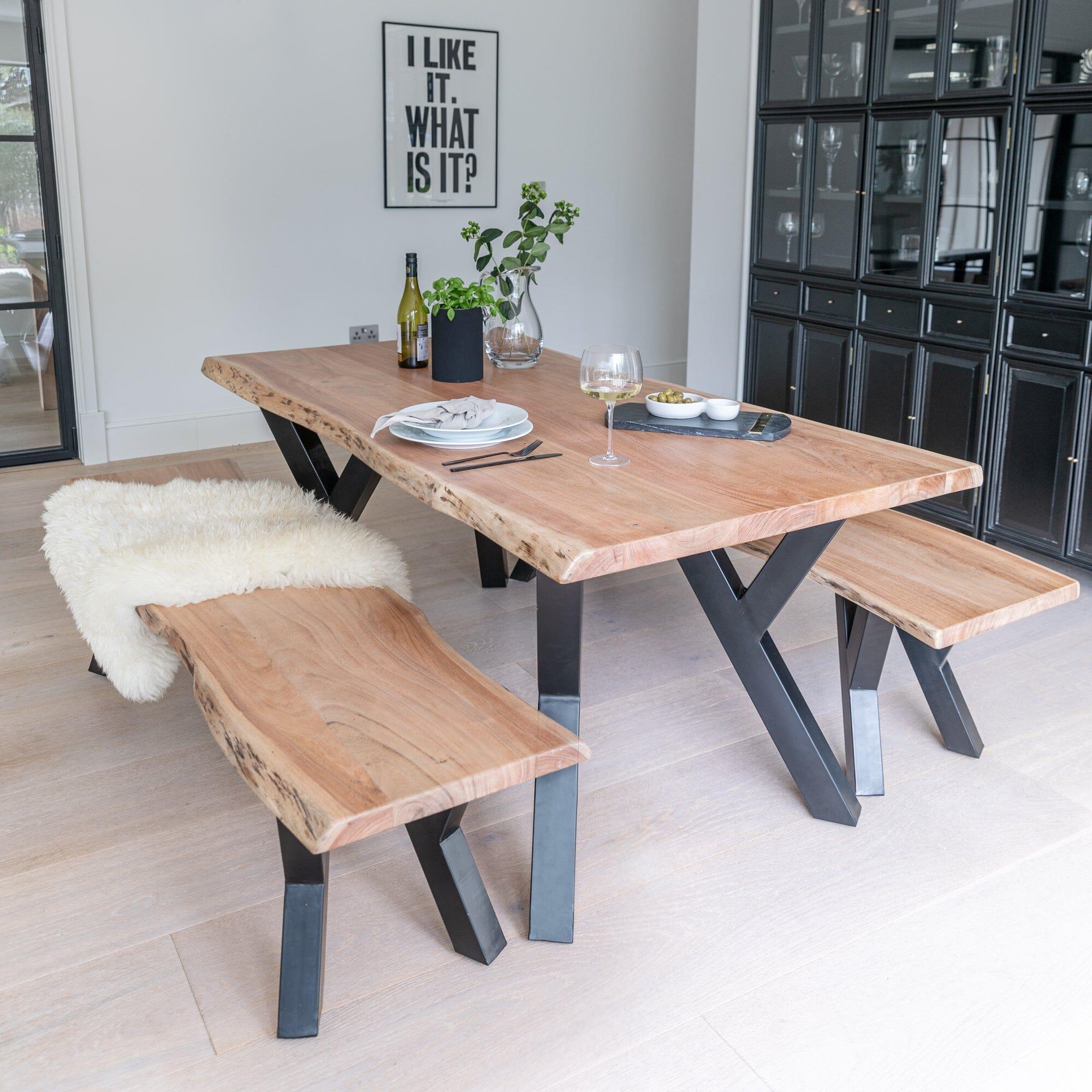 Bosco Acacia Wood Dining Table Set - 6 Seater - Bosco Dining