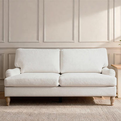 Brea 2 Seater Sofa - Oyster White with Whitewash Oak Legs - Laura James 