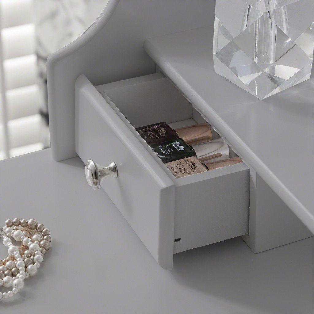 Capri Grey Dressing Table with Mirror & Stool Laura James Ireland Capri Grey Dressing Table with Mirror & Stool Laura James Ireland