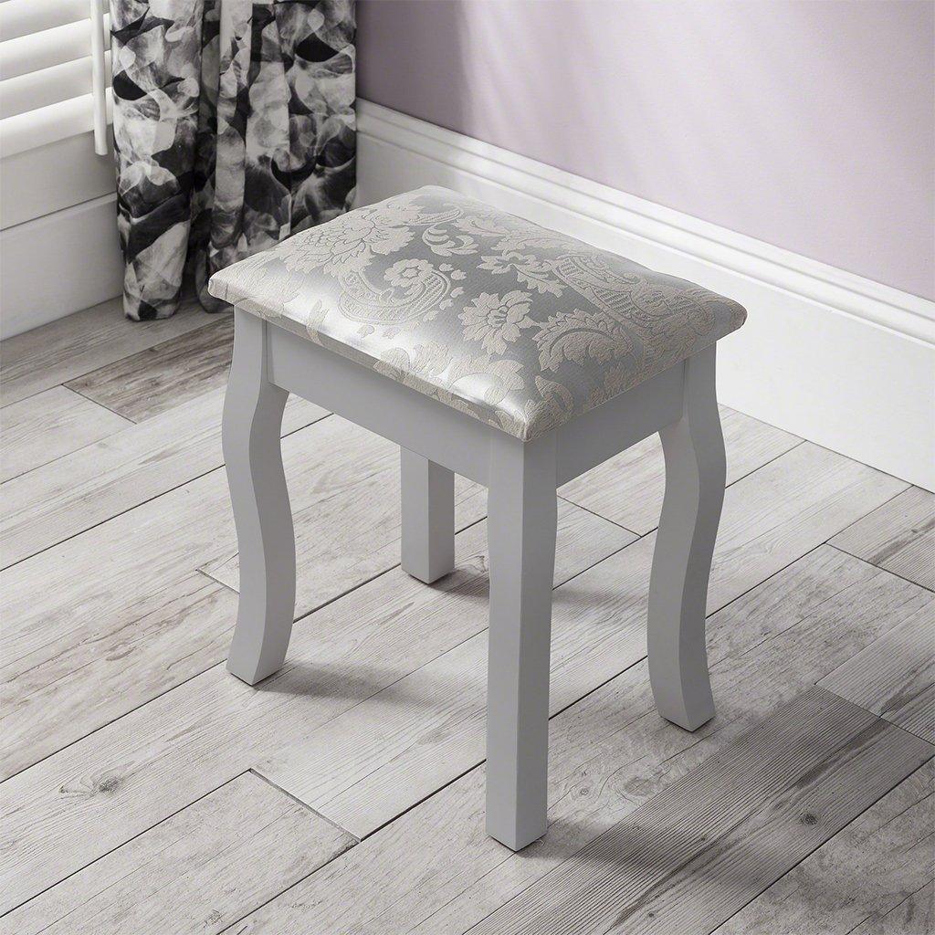 Capri Grey Dressing Table, Stool & Mirror Set - Laura James