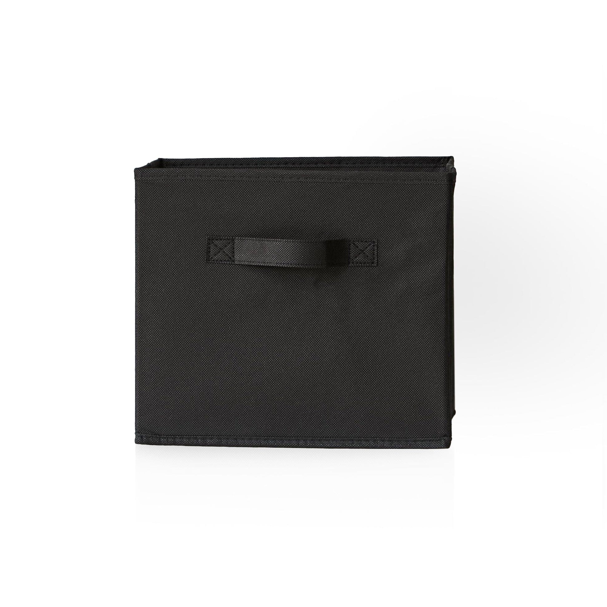 Cara fabric cube storage box - small - black - Laura James