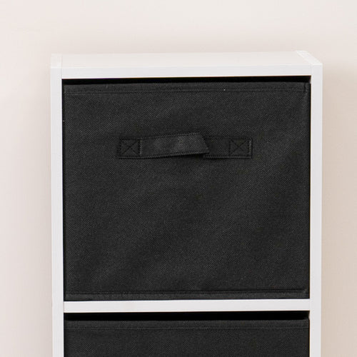 Cara fabric cube storage box - small - black