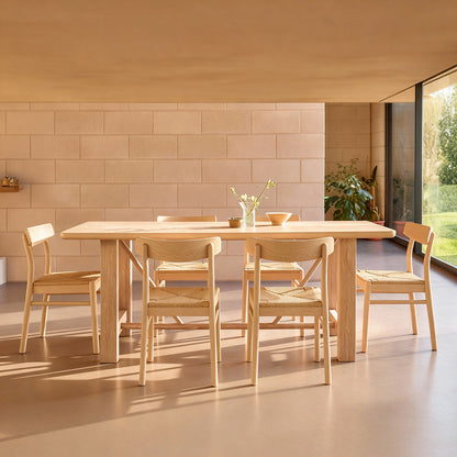 Carter Whitewash Rectangular Dining Table Set - 6 Seater - Faye Whitewash Dining Chairs - Laura James 