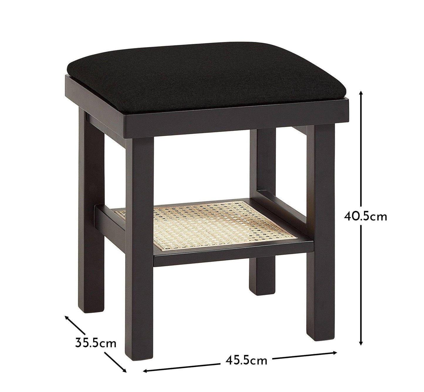 Charlie Black Dressing Table Stool
