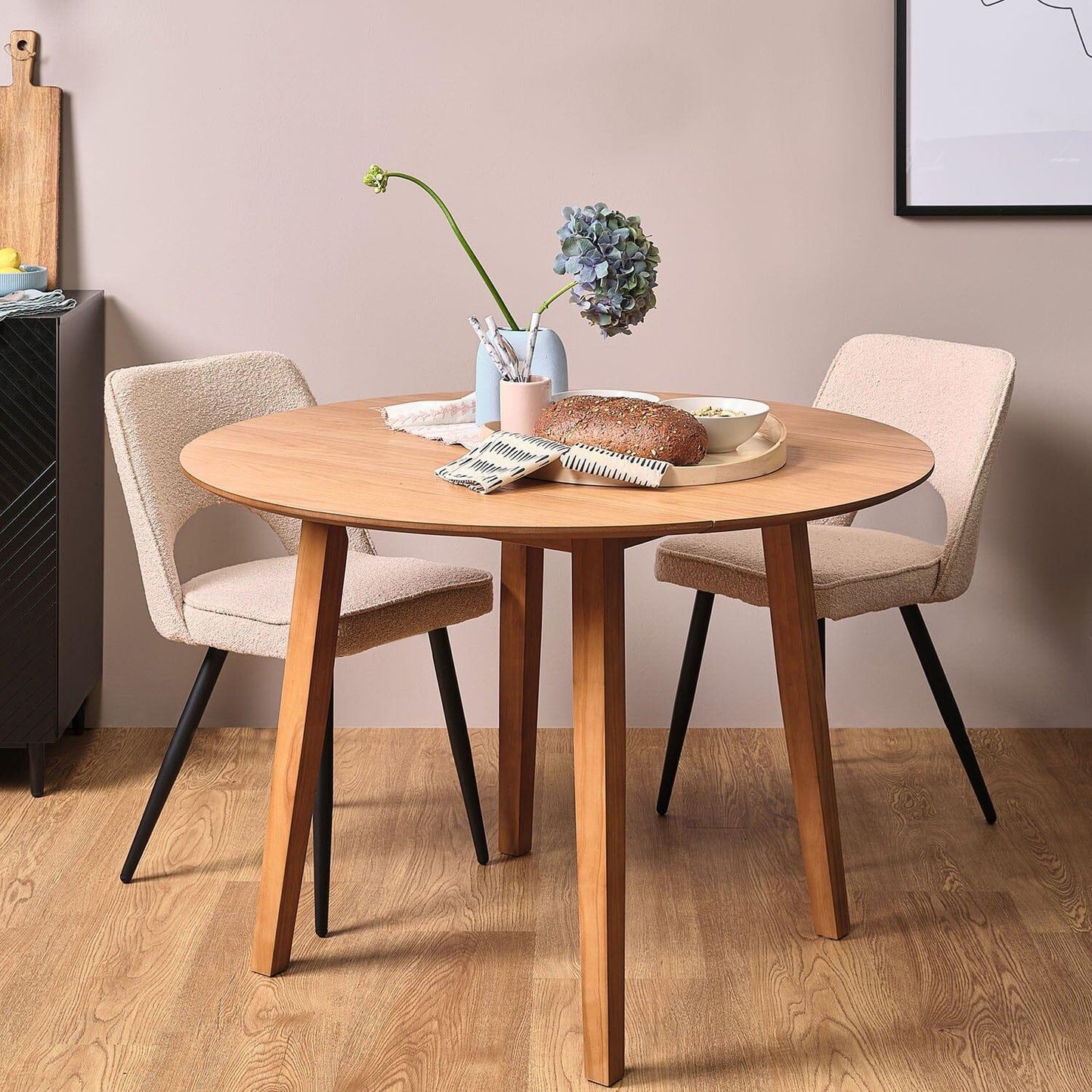 Charlie Pine Round Dining Table