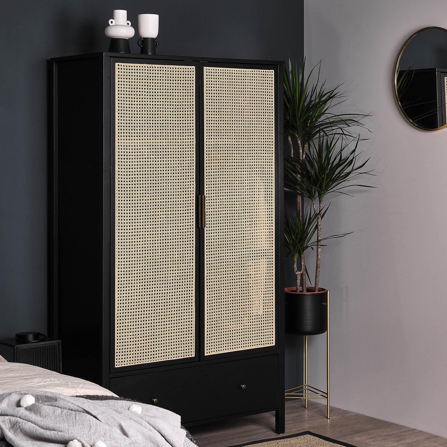 Charlie wardrobe - 2 door - Black - Laura James