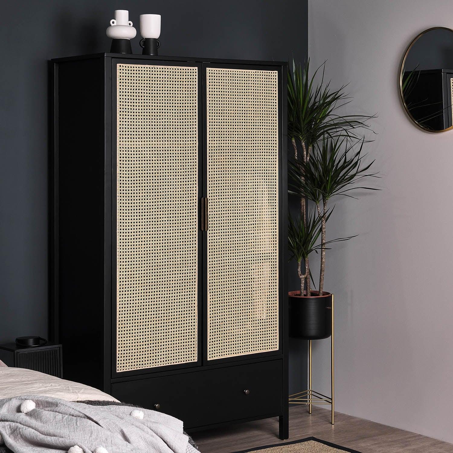 Charlie wardrobe - 2 door - Black - Laura James