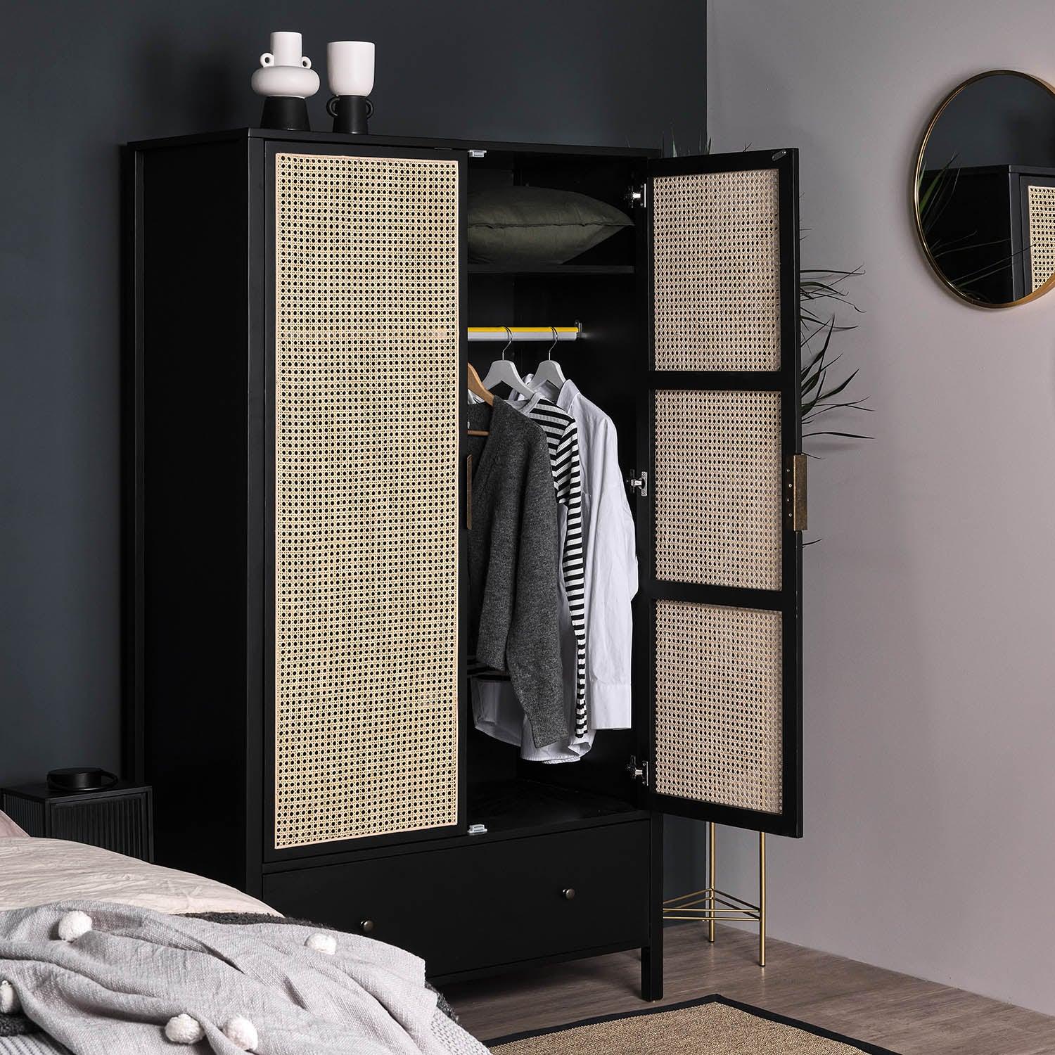 Charlie wardrobe - 2 door - Black - Laura James