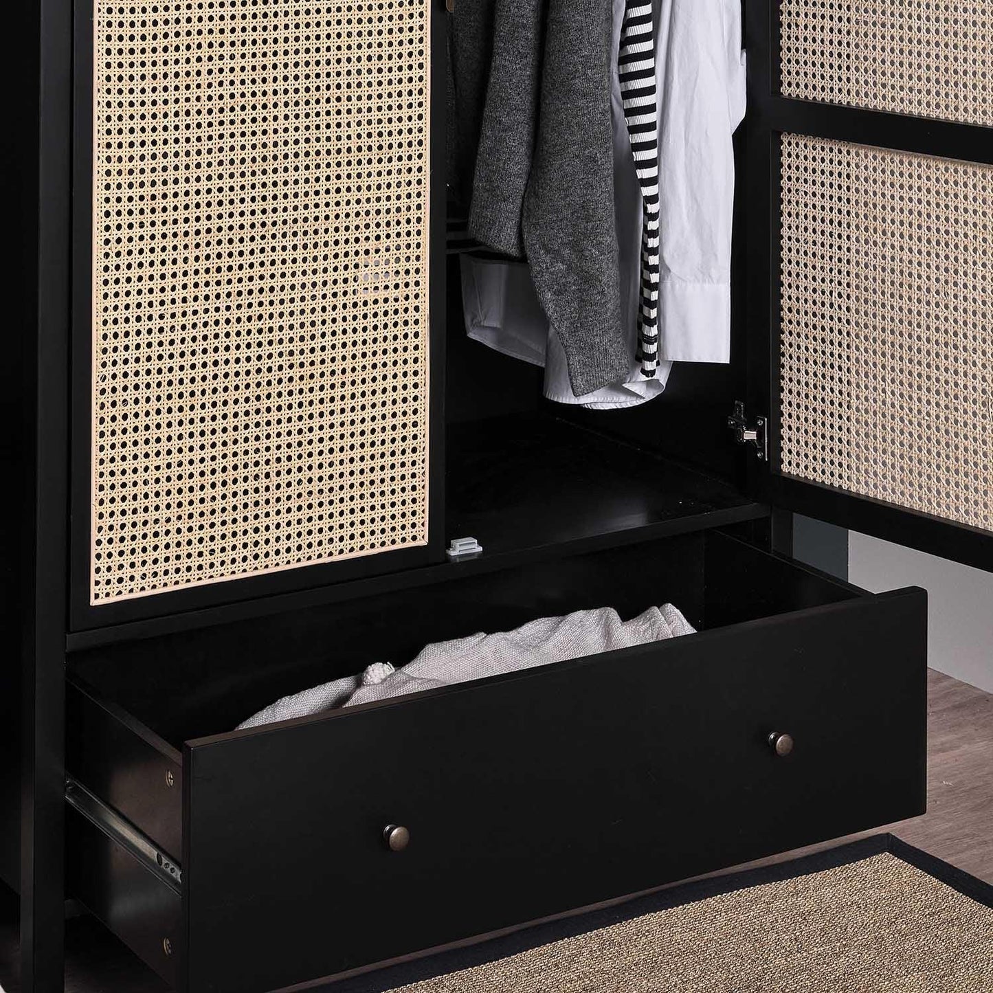 Charlie wardrobe - 2 door - Black - Laura James