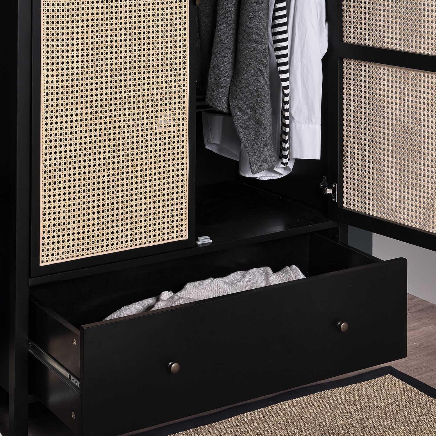 Charlie wardrobe - 2 door - Black - Laura James