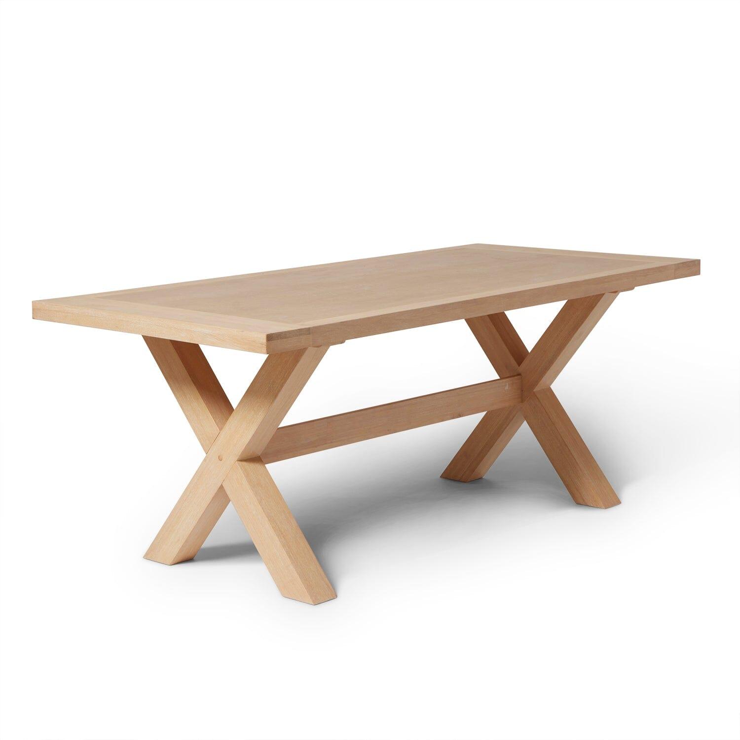 Charlotte Whitewash Oak Dining Table with 2 Whitewash Oak Dining Benches - Laura James