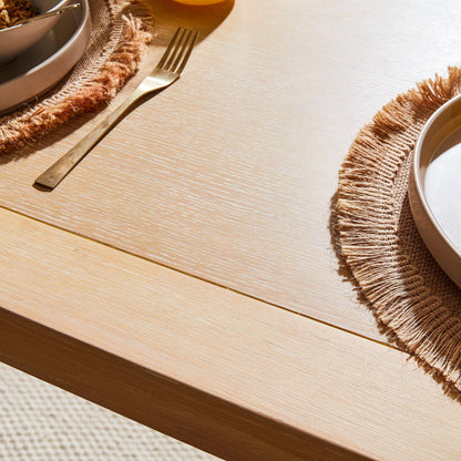 Charlotte Whitewash Oak Dining Table with 2 Whitewash Oak Dining Benches - Laura James