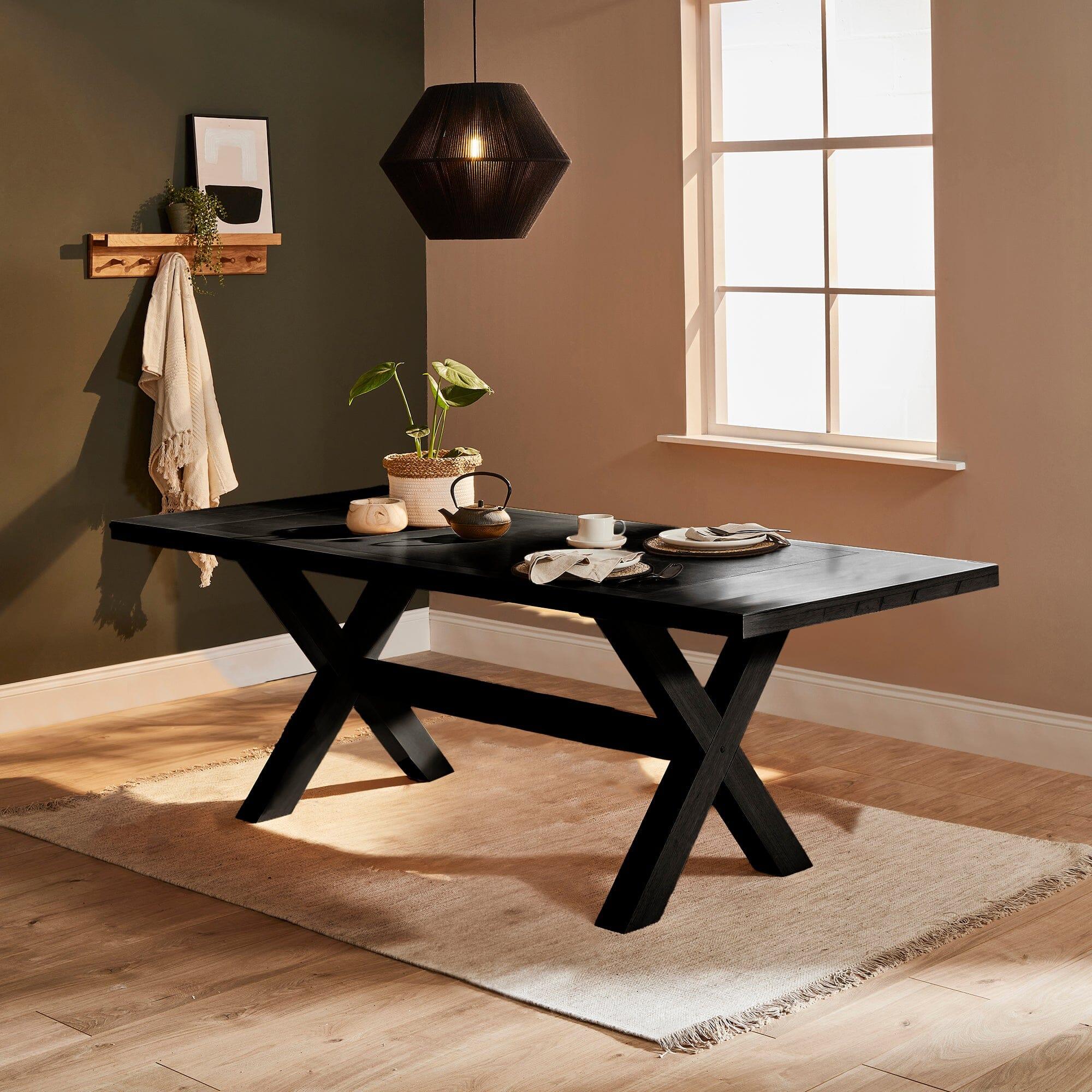 Laura James Black And White Wood Dining Table Amelia Whitewash