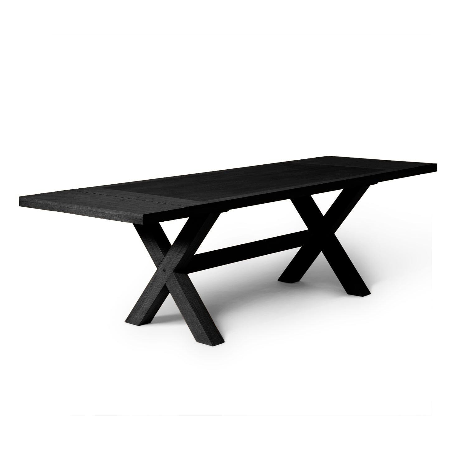 Charlotte Black Oak Extendable Farmhouse Dining Table - Laura