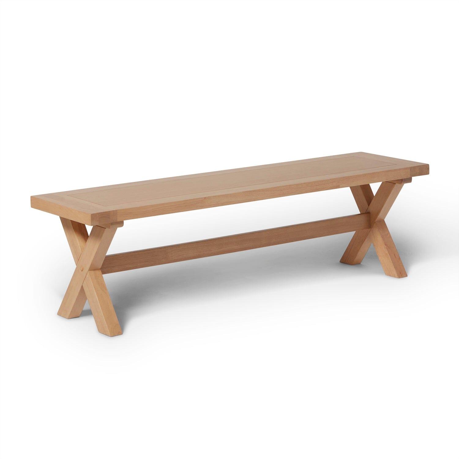 Charlotte Pale Oak Rustic Dining Room Bench - Laura James