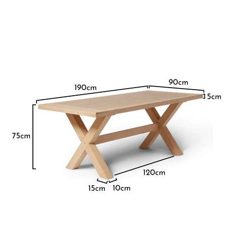 Charlotte Whitewash Cross Leg Dining Table - Laura James