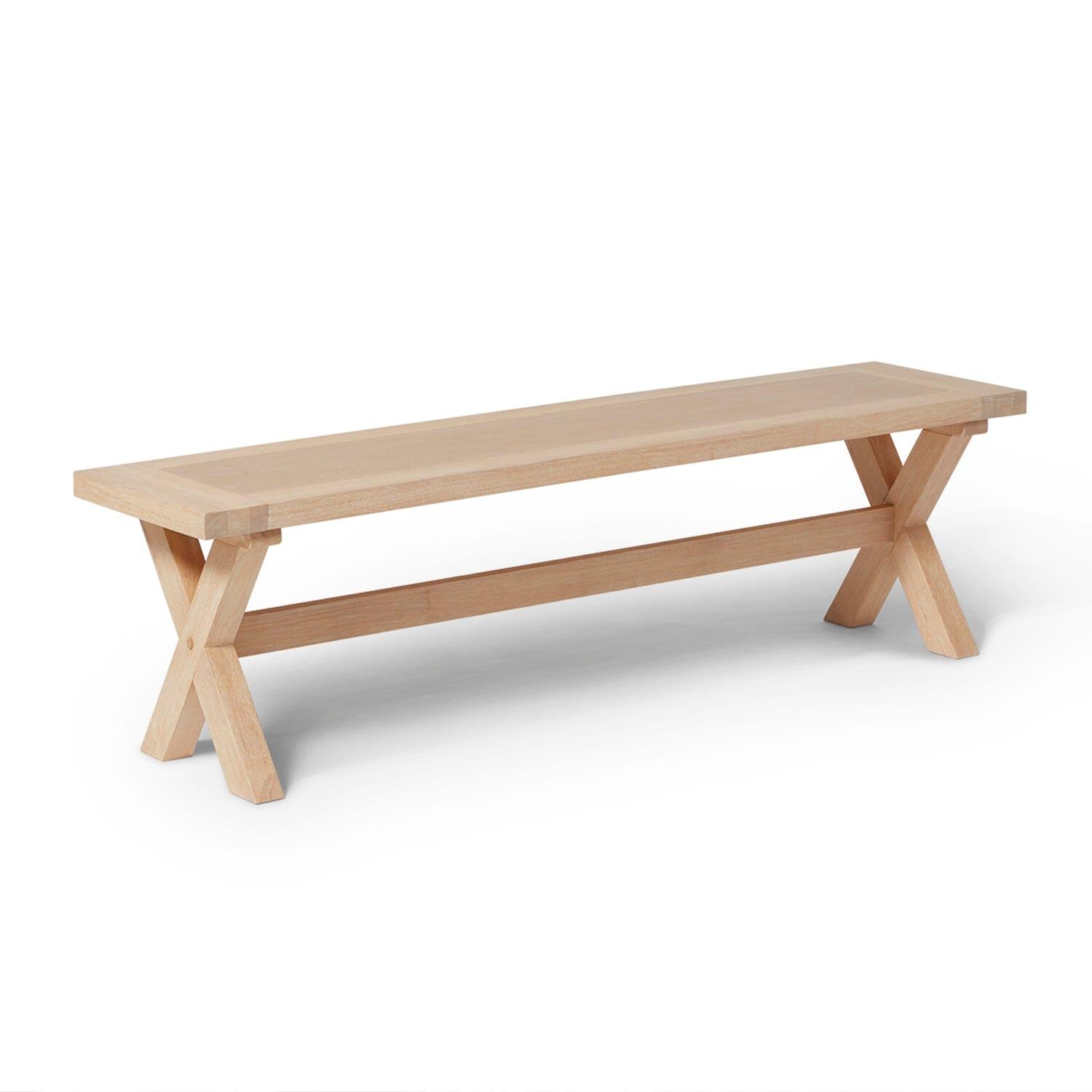 Charlotte Whitewash Wood Farmhouse Dining Bench - Laura James