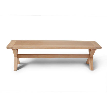 Charlotte Whitewash Wood Farmhouse Dining Bench - Laura James