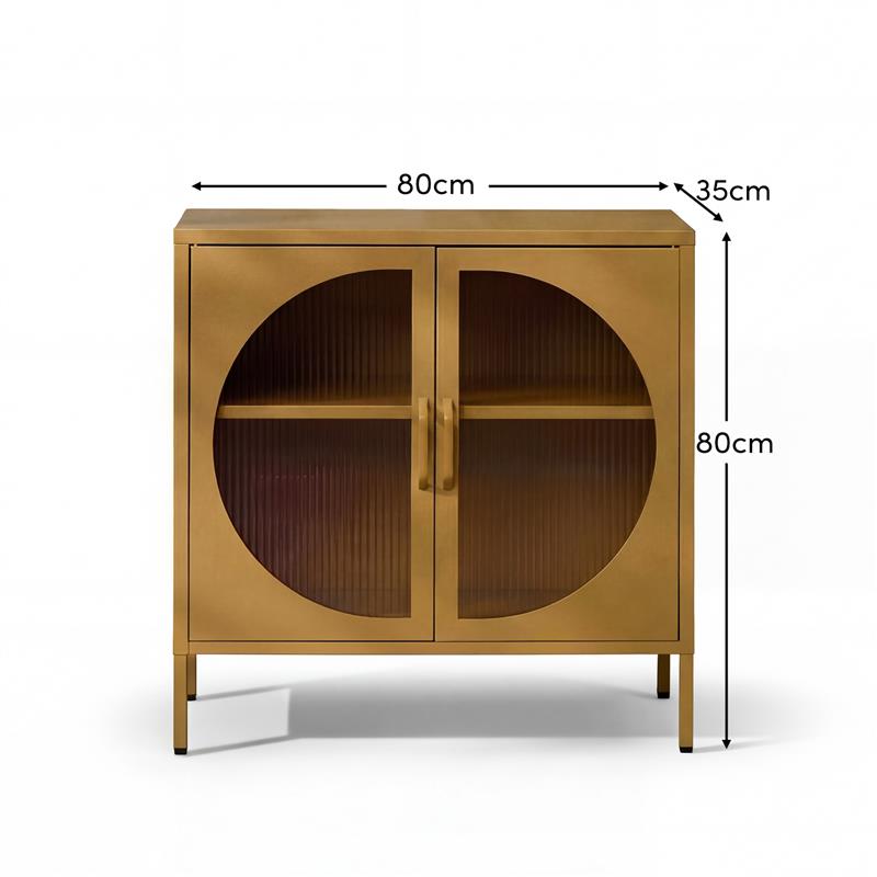 Conan Metal 2 Door Sideboard - Mustard Yellow - Laura James